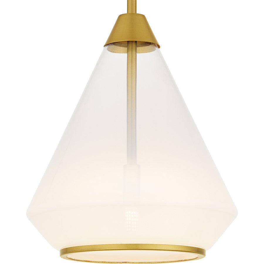 Haze 1Light Mini Pendant, Brushed Gold/Clear Ombre Glass
