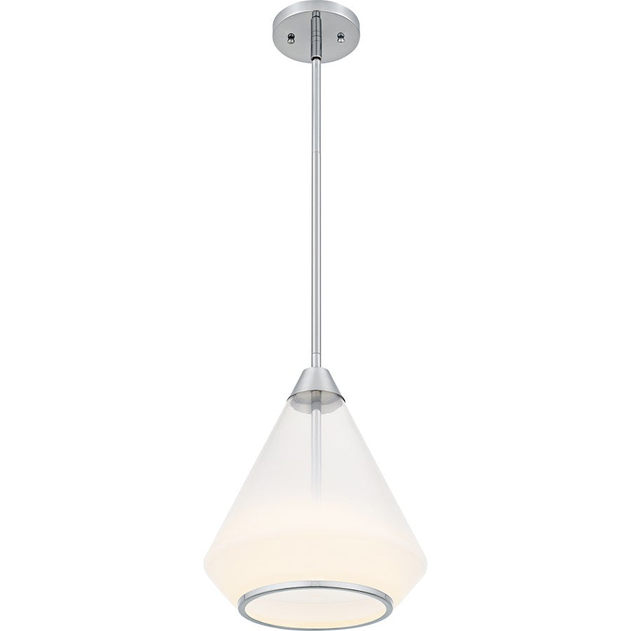 Haze 1Light Mini Pendant, Polished Chrome/Clear Ombre Glass