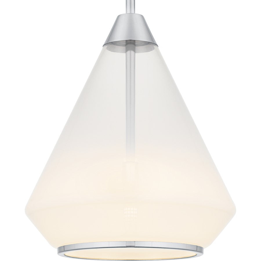 Haze 1Light Mini Pendant, Polished Chrome/Clear Ombre Glass
