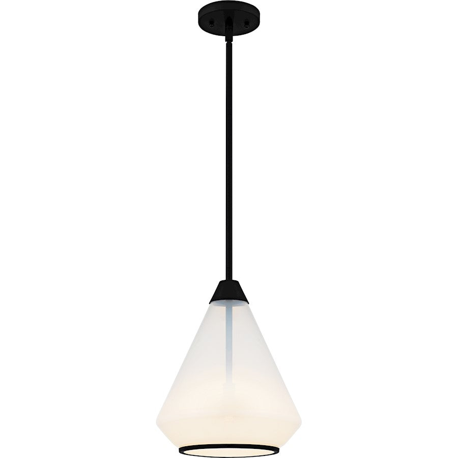 Quoizel Haze 1Light Mini Pendant, Matte Black/Clear Ombre Glass - QP6750MBK
