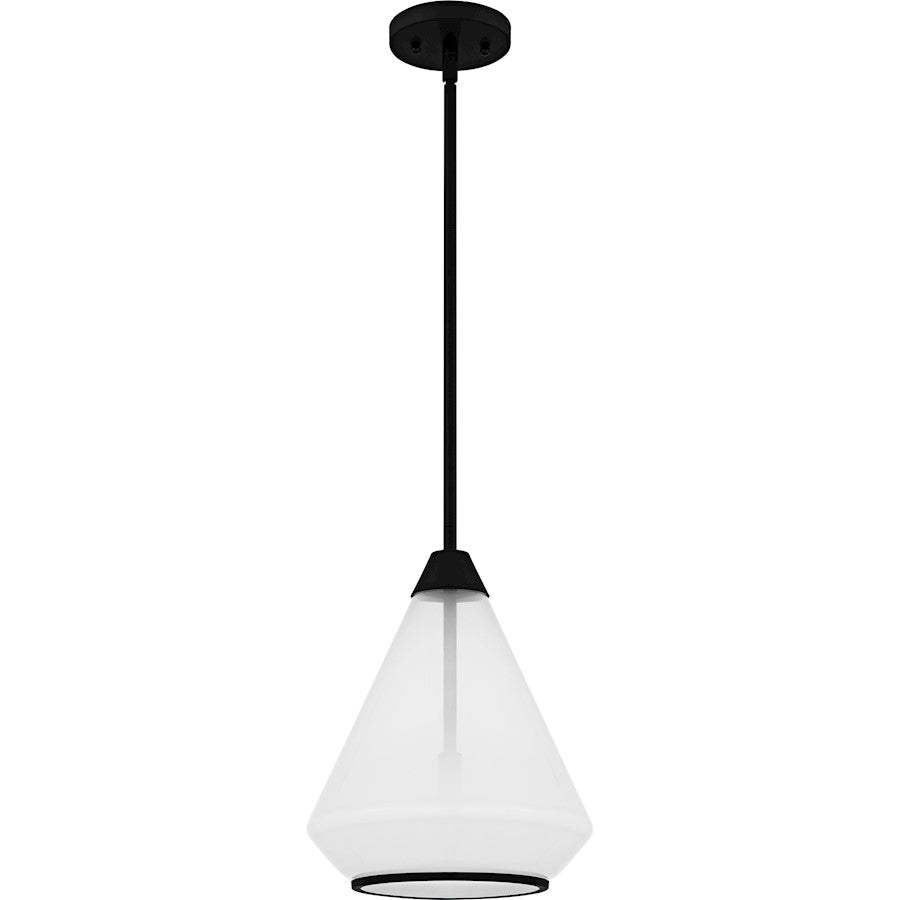 Haze 1Light Mini Pendant, Matte Black/Clear Ombre Glass