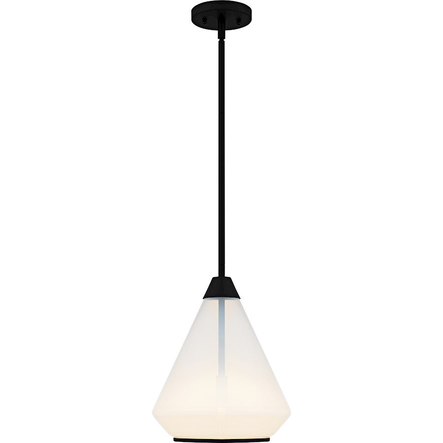 Haze 1Light Mini Pendant, Matte Black/Clear Ombre Glass