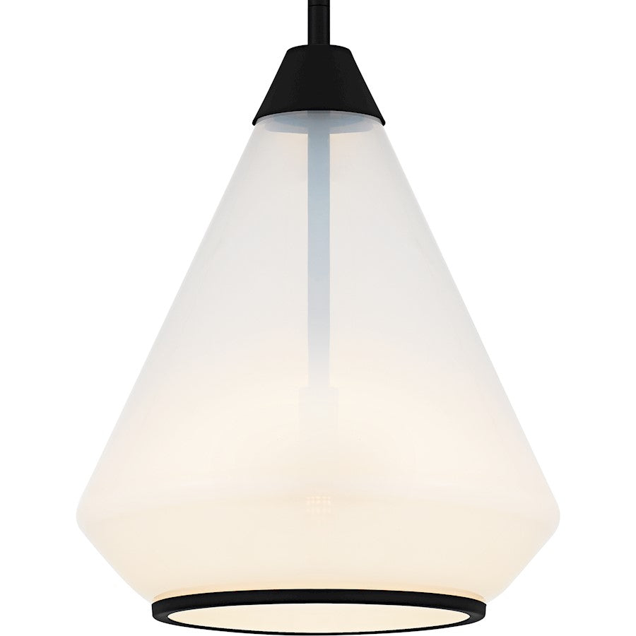 Haze 1Light Mini Pendant, Matte Black/Clear Ombre Glass