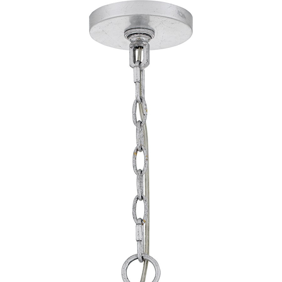 Lilestone 7Light Pendant, Silver Leaf/Clear Seedy Glass
