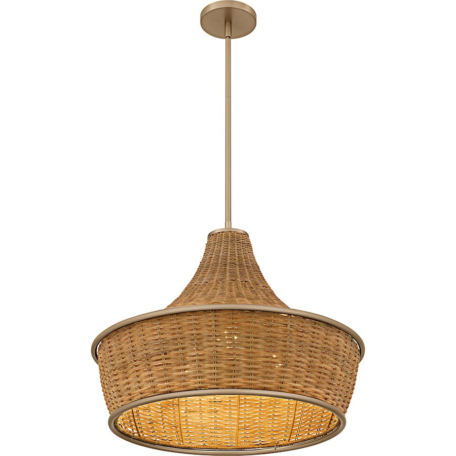 Solebay 3Light Pendant, Bronze Gold/Rattan