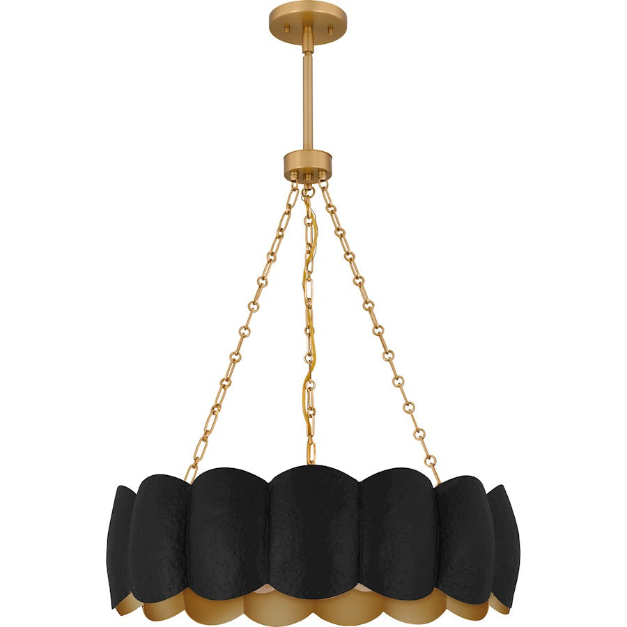 Santana 5Light Pendant, Matte Black/Metal