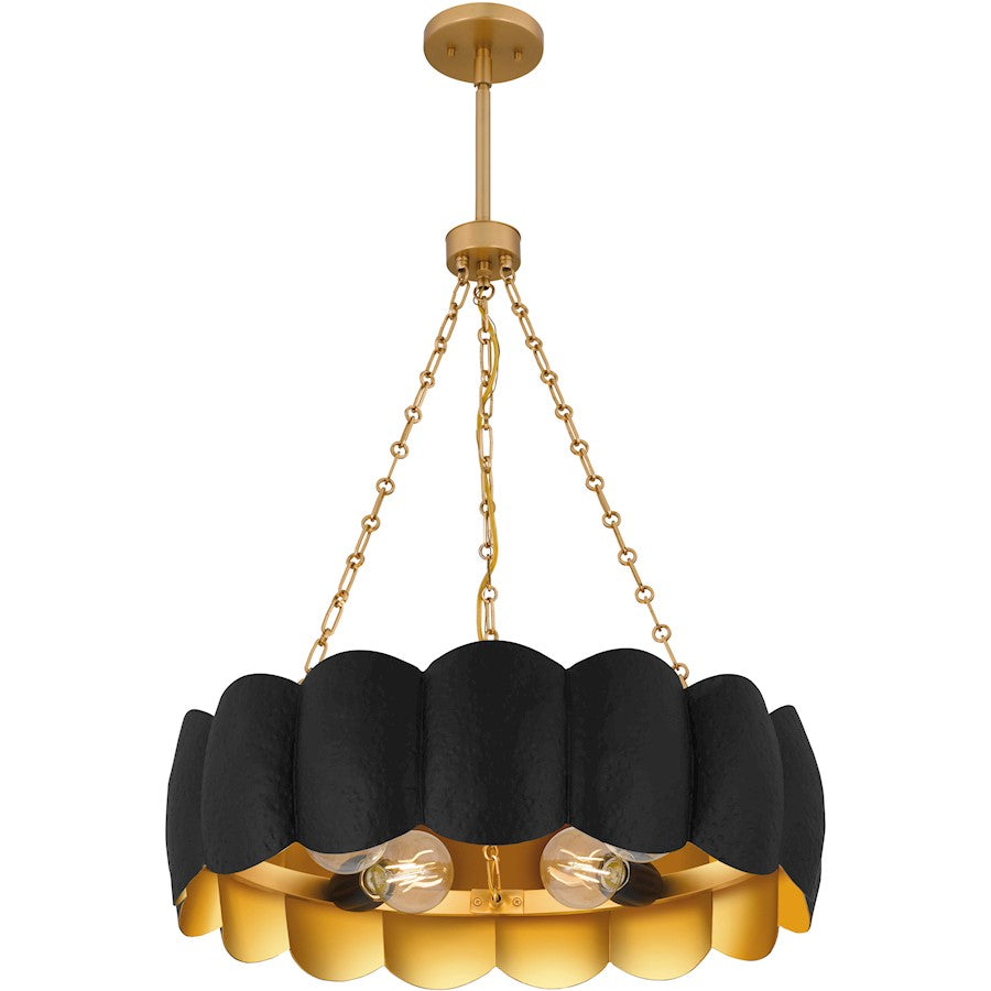 Santana 5Light Pendant, Matte Black/Metal