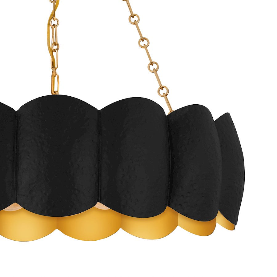 Santana 5Light Pendant, Matte Black/Metal