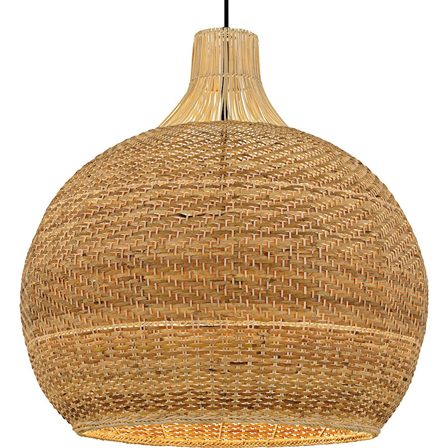 Sycamore 4Light Pendant, Matte Black/Rattan