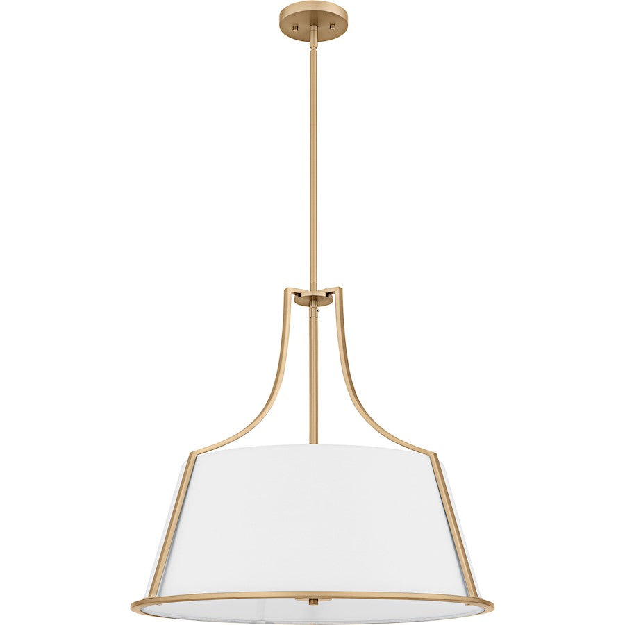 Harte 5Light Pendant, Bronze Gold/White Fabric