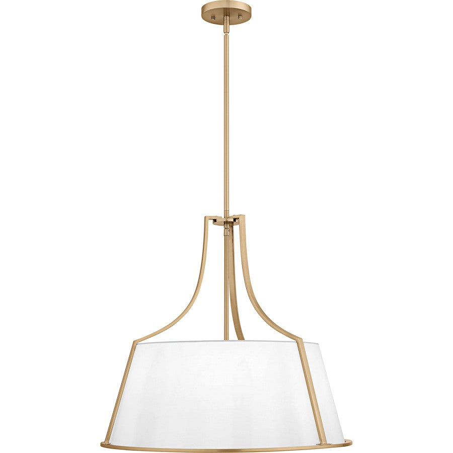 Harte 5Light Pendant, Bronze Gold/White Fabric