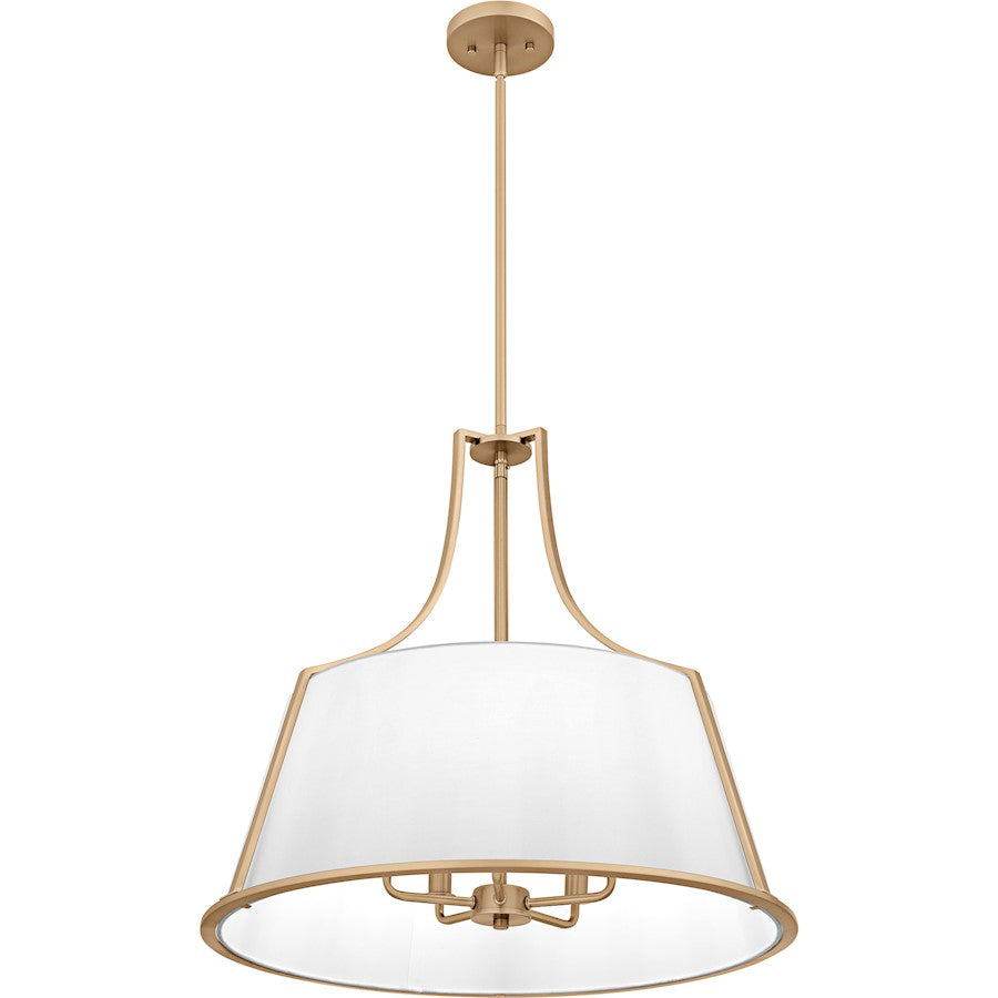 Harte 5Light Pendant, Bronze Gold/White Fabric