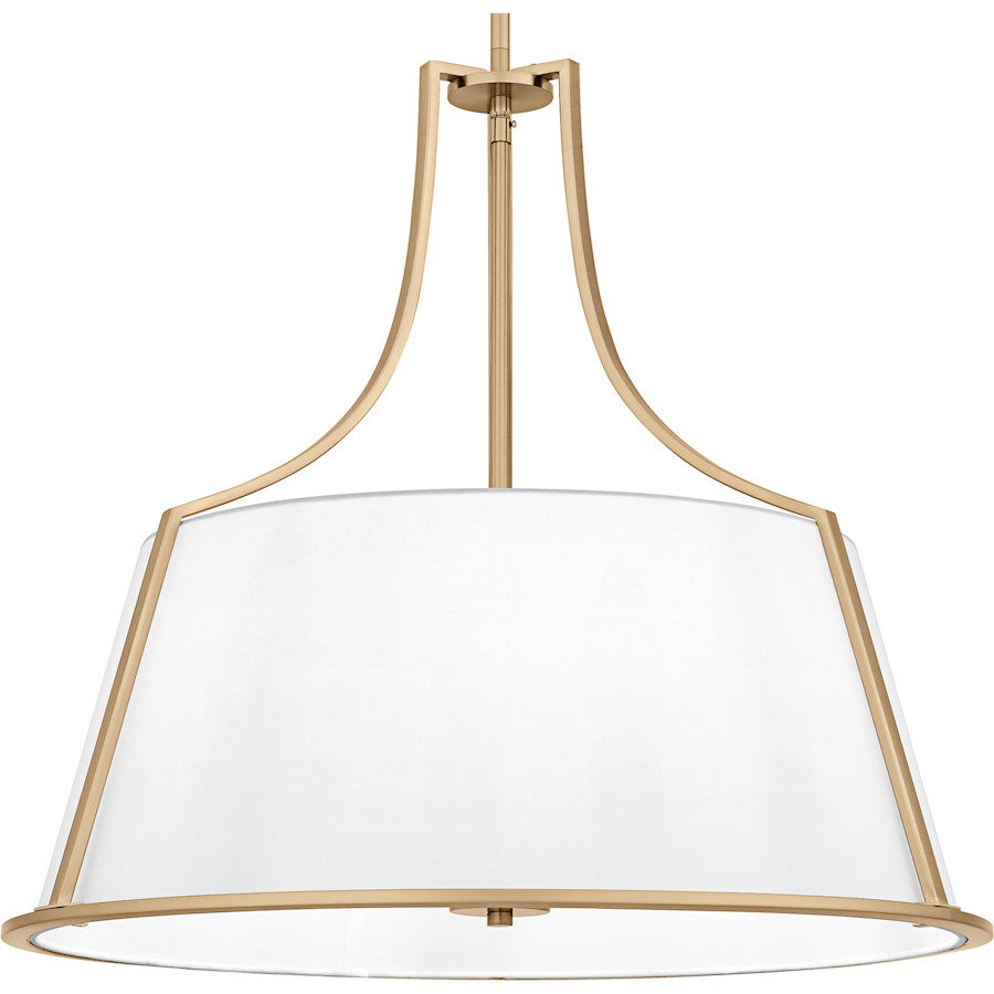 Harte 5Light Pendant, Bronze Gold/White Fabric