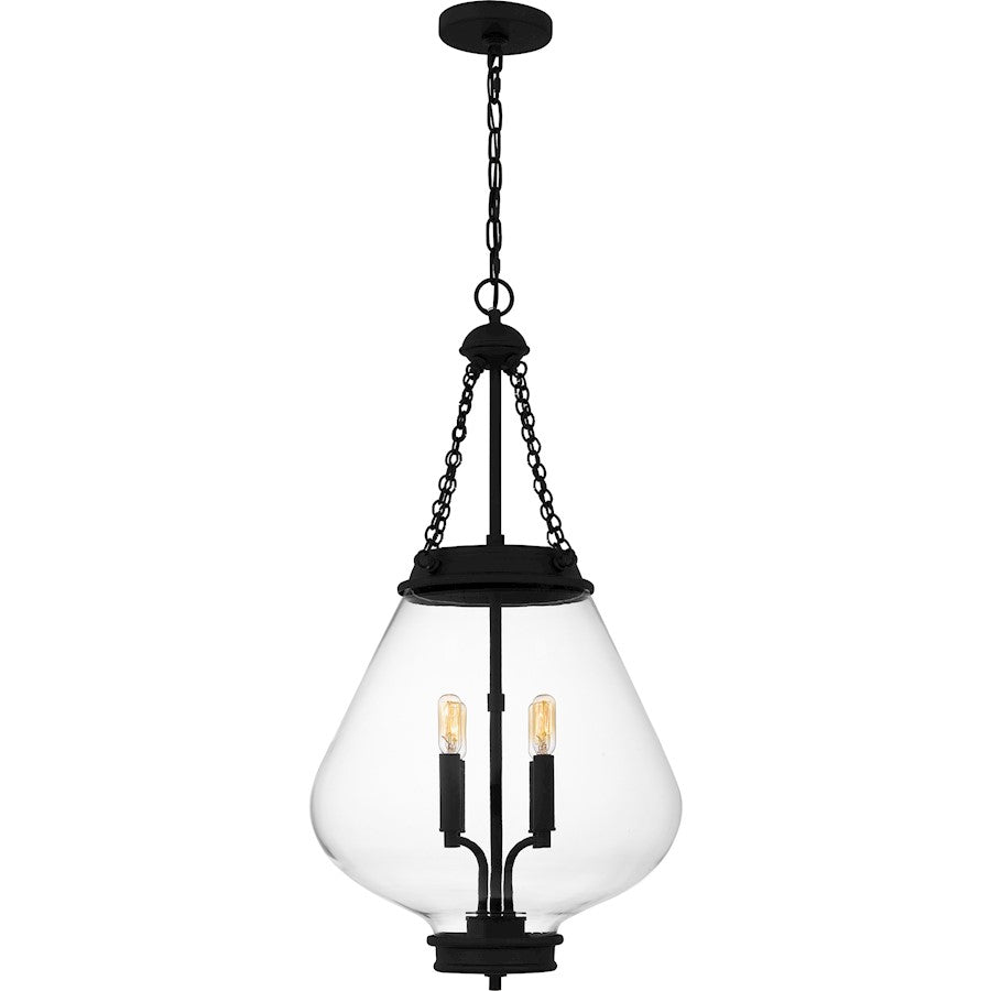 Wallace 4Light Pendant, Matte Black/Clear Glass