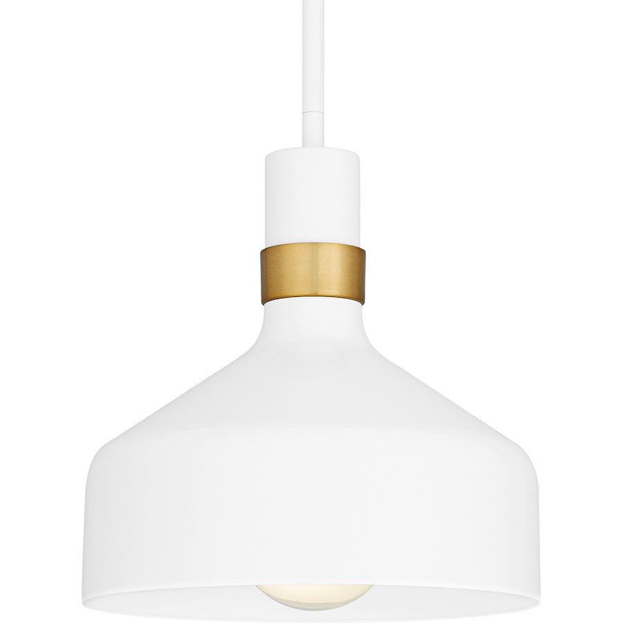 Arbor 1Light Mini Pendant, Matte White/Metal(w/brg)