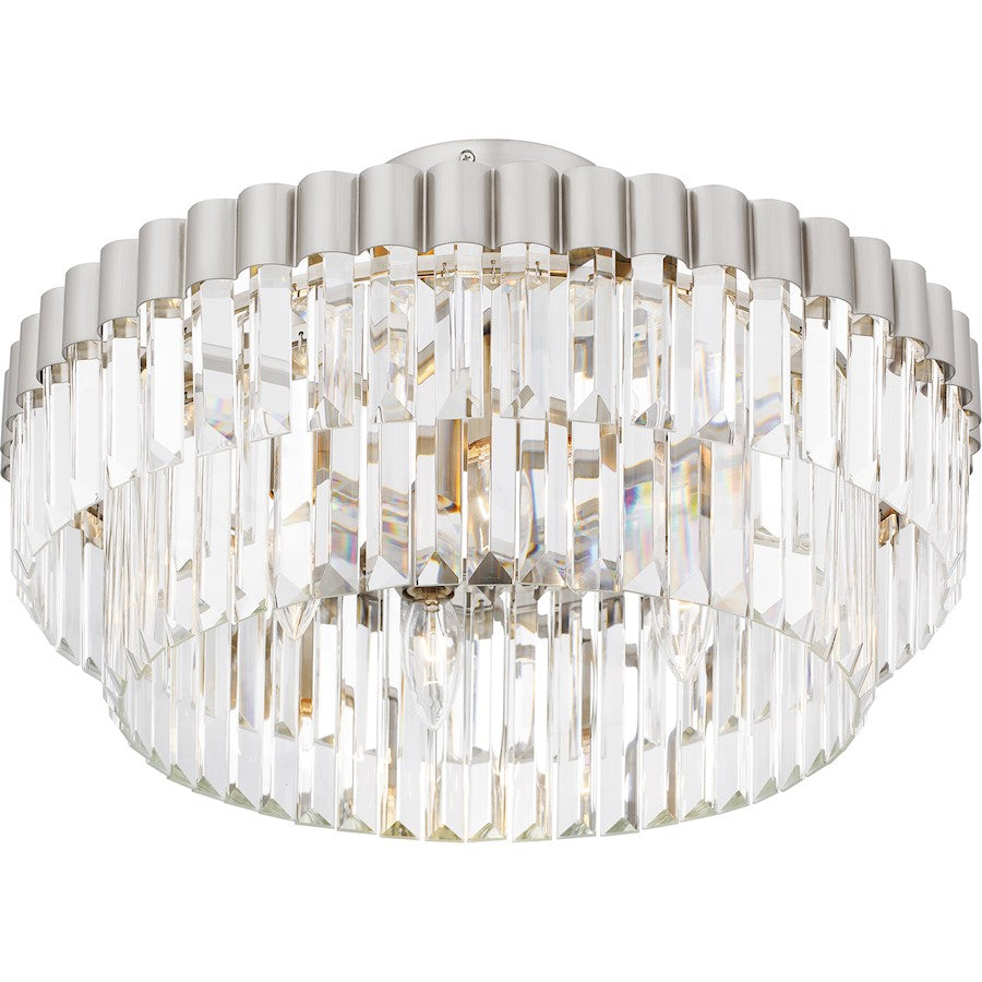 Starlight 4Lt Semi-Flush Mount, Nickel/Clear Crystal Glass
