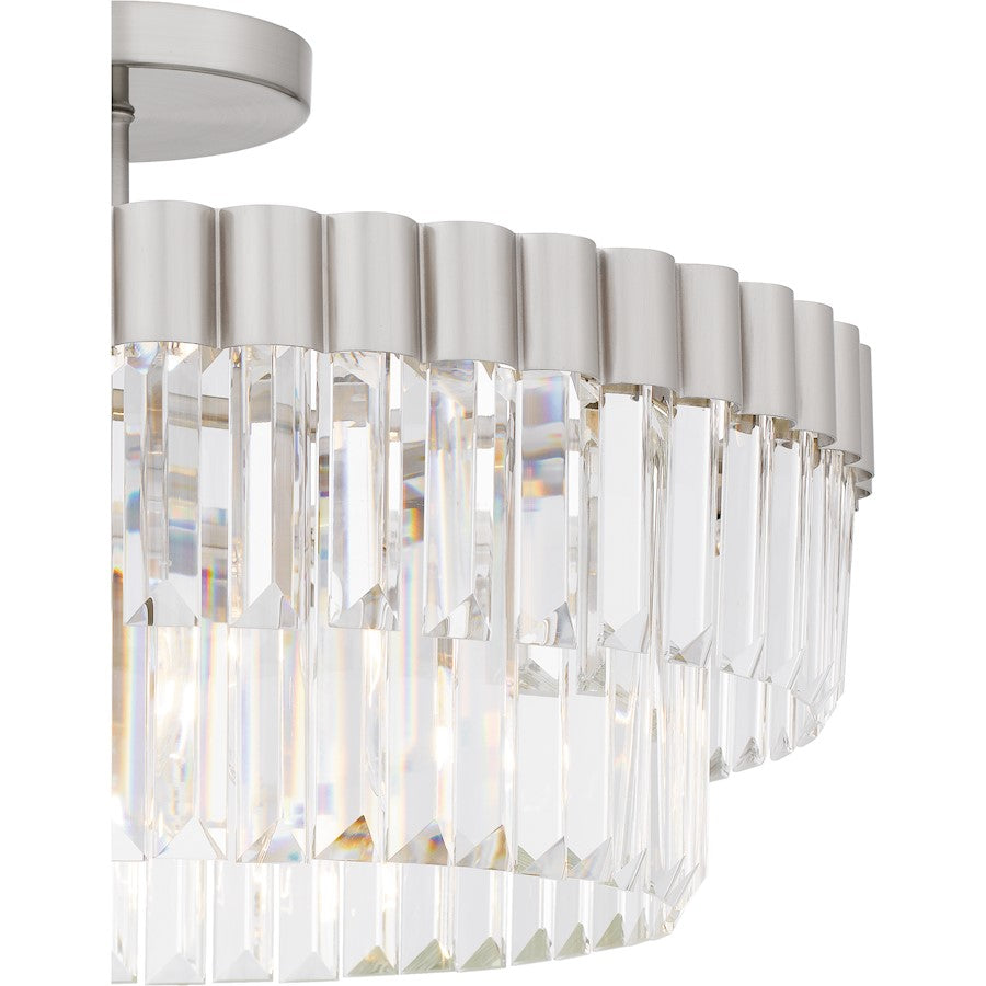 Starlight 4Lt Semi-Flush Mount, Nickel/Clear Crystal Glass