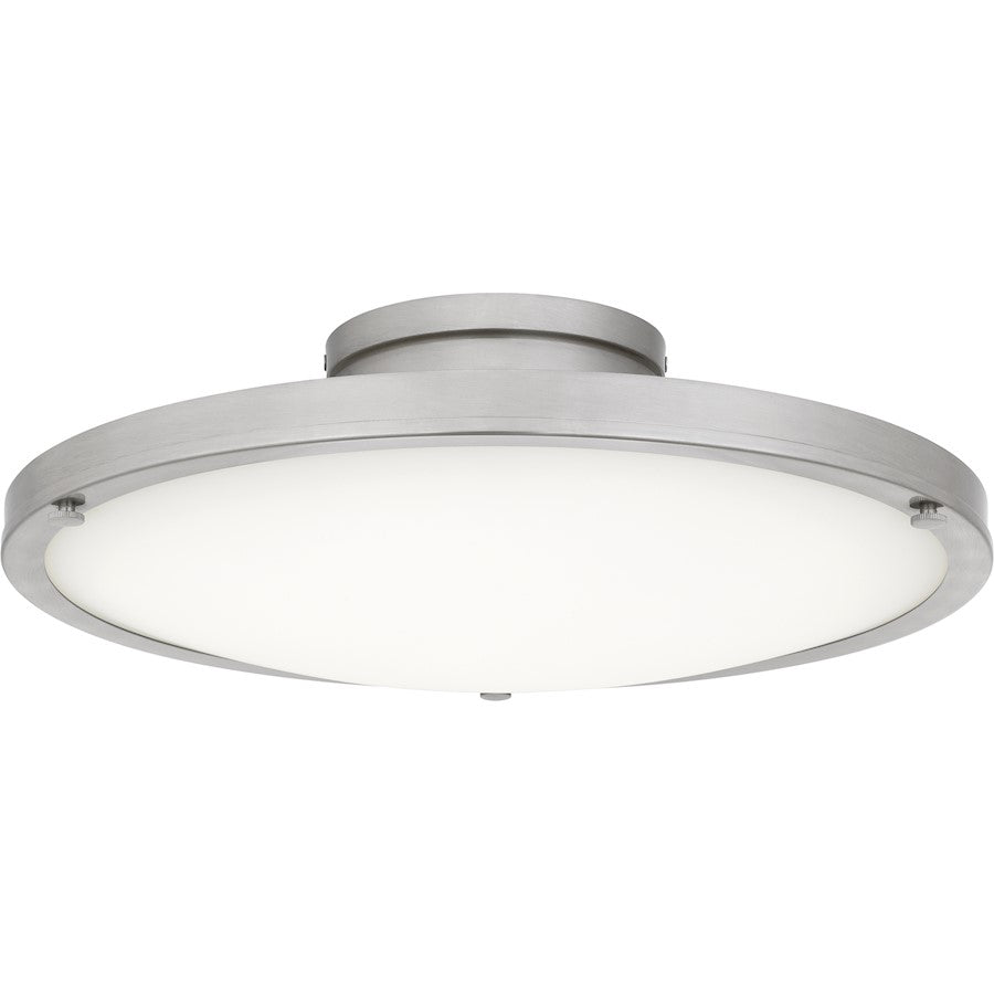 Donne Lt Semi-Flush, Nickel/Etched Painted White Inside
