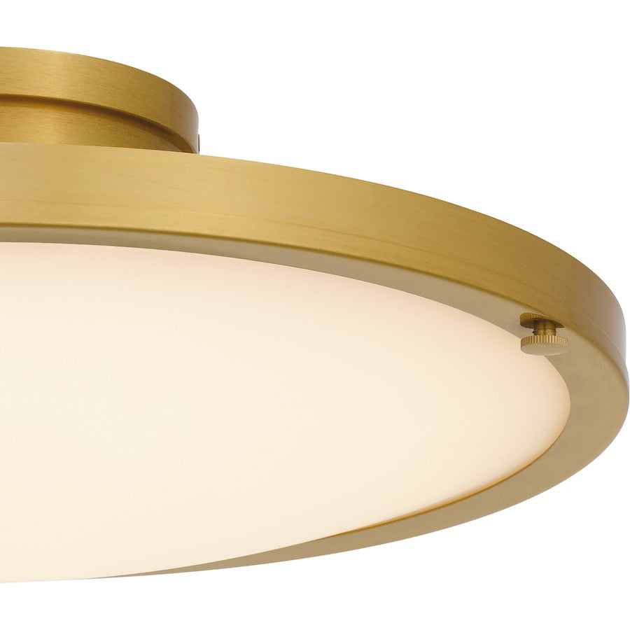 Donne Lt Semi-Flush Mount, Gold/Etched Painted White Inside