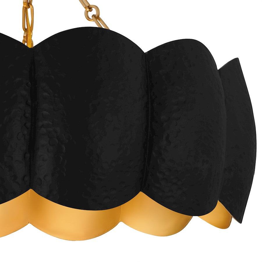 Santana 4Light Semi-Flush Mount, Matte Black/Metal