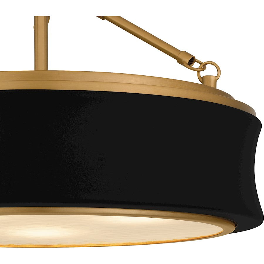 Dylan 3Lt Semi-Flush Mount, Black/Clear Textured