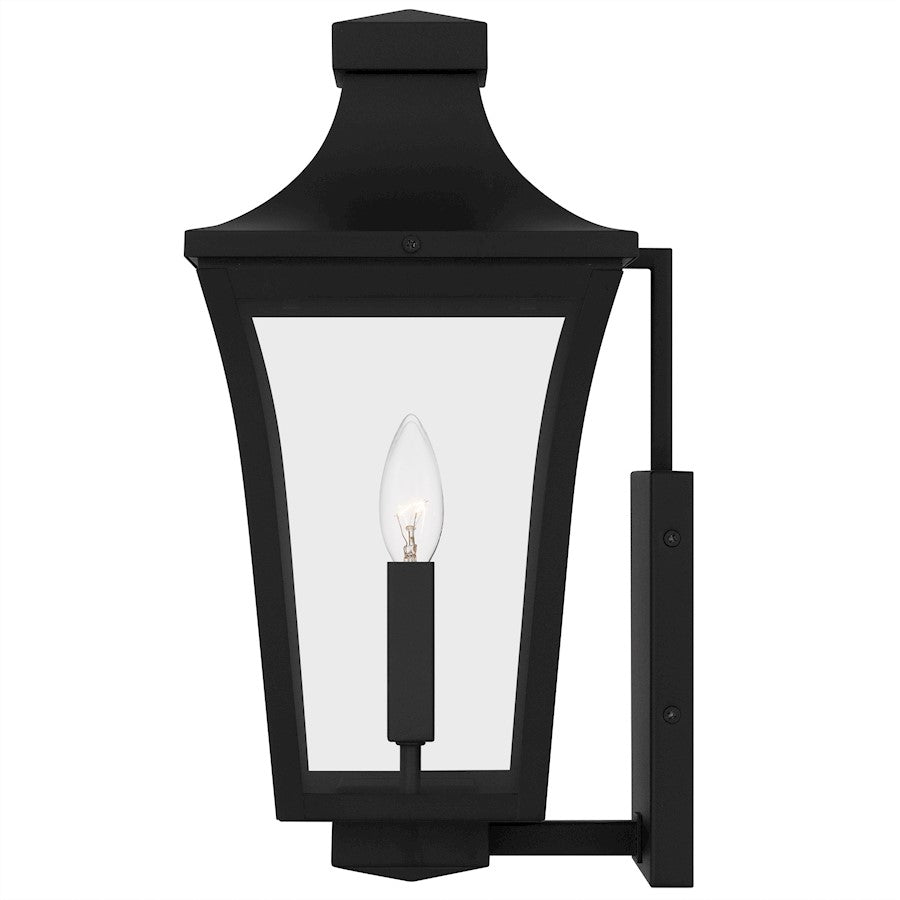 Quentin 2Light Outdoor Lantern, Earth Black/Clear Glass