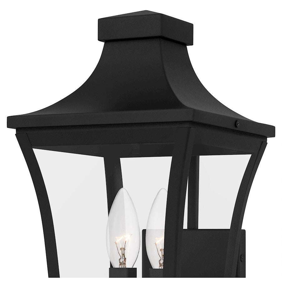 Quentin 2Light Outdoor Lantern, Earth Black/Clear Glass