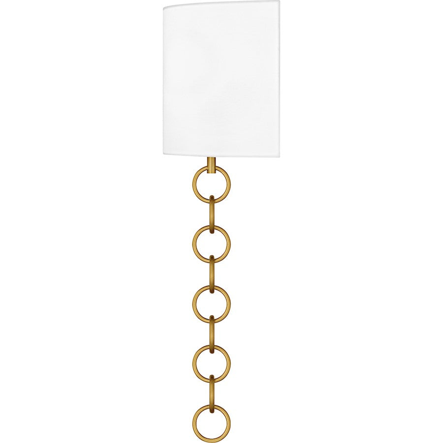Baynes 2Light Wall Sconce, Brushed Gold/White Fabric