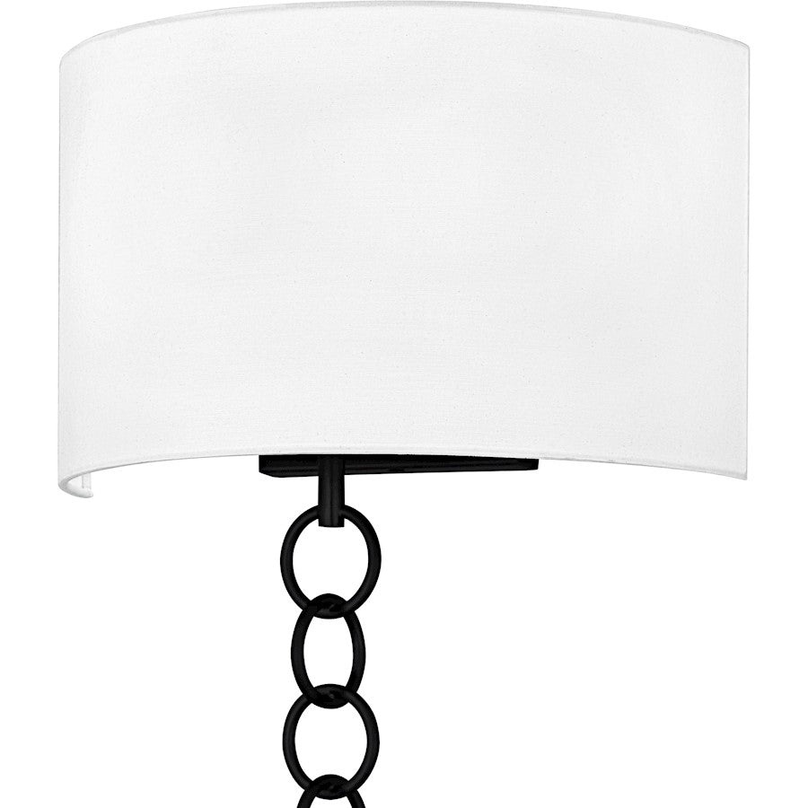 Baynes 2Light Wall Sconce, Matte Black/White Fabric