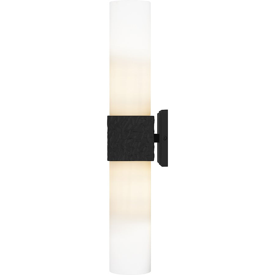 Arline 2Light Wall Sconce, Matte Black/Opal Etched Glass