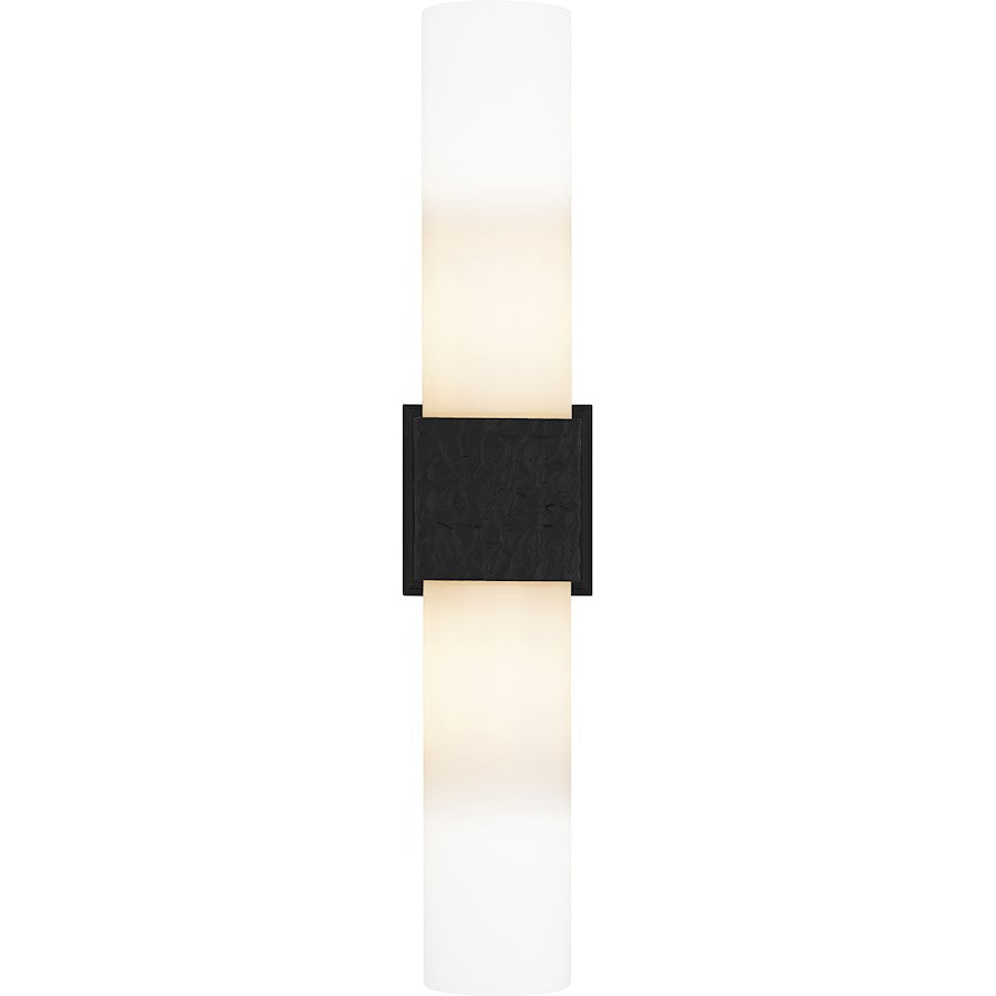 Arline 2Light Wall Sconce, Matte Black/Opal Etched Glass