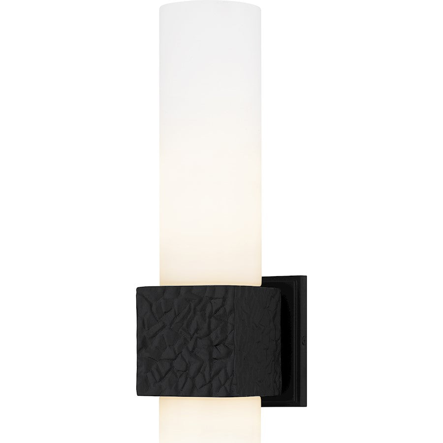 Arline 2Light Wall Sconce, Matte Black/Opal Etched Glass