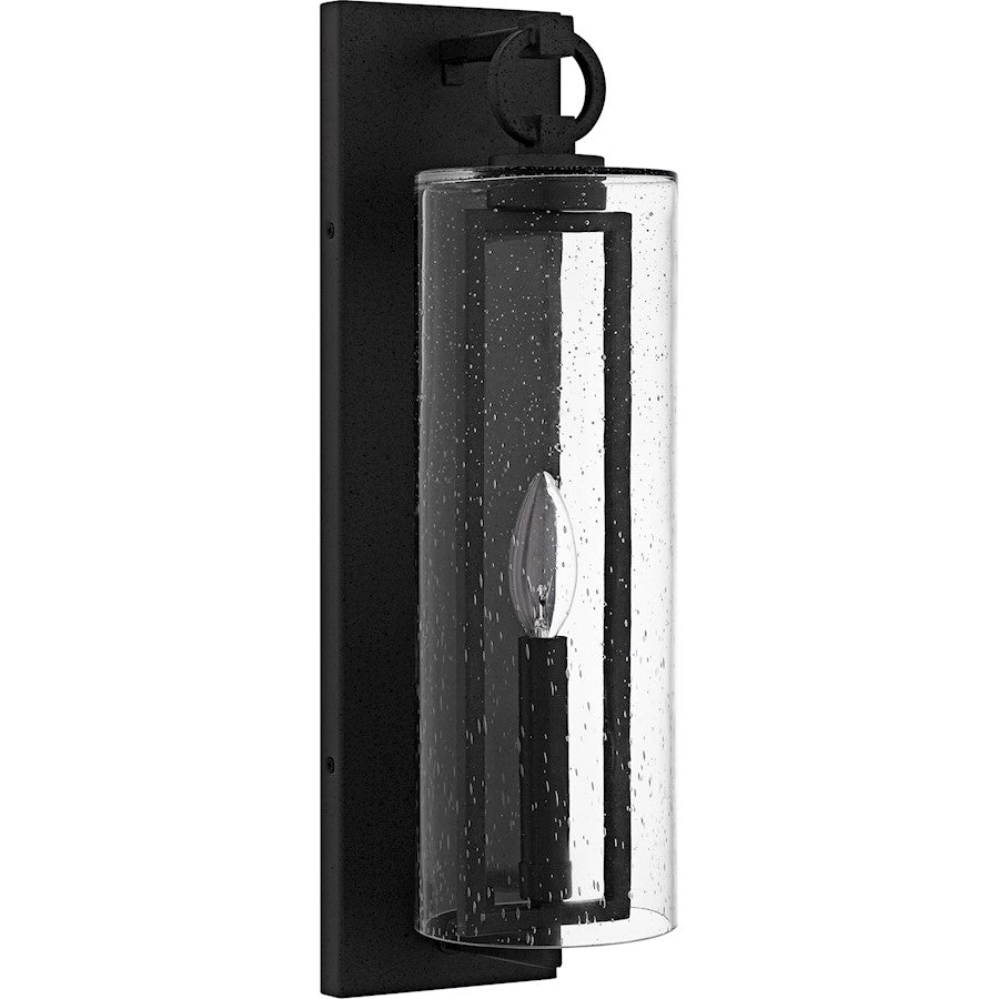 Redan 1Lt 18" Outdoor Lantern, Stone Black/Clear Seedy