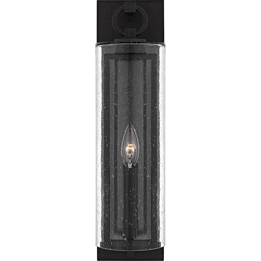 Redan 1Lt 18" Outdoor Lantern, Stone Black/Clear Seedy