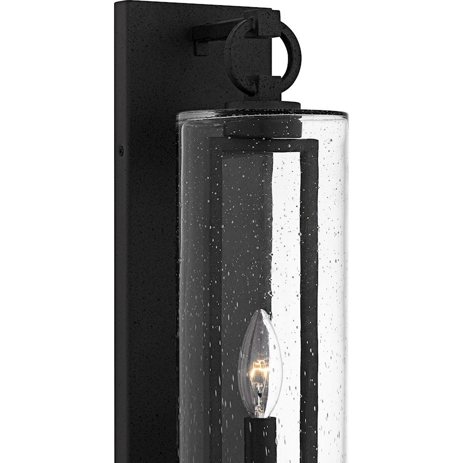 Redan 1Lt 18" Outdoor Lantern, Stone Black/Clear Seedy