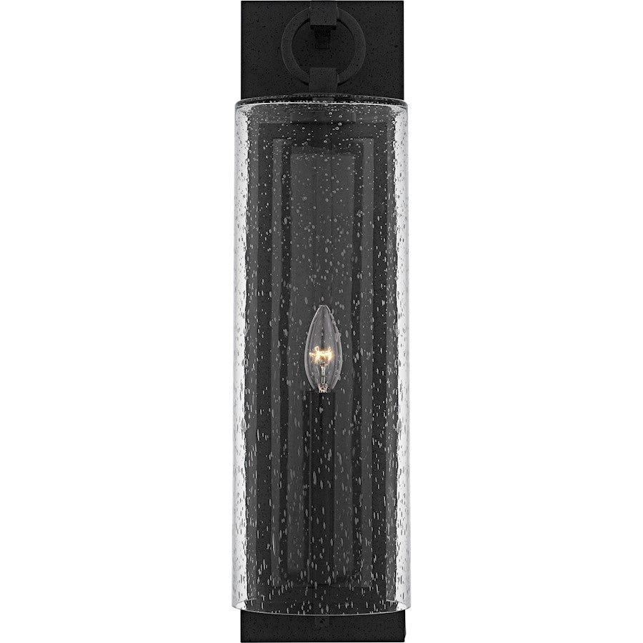 Redan 1Lt 22" Outdoor Lantern, Stone Black/Clear Seedy