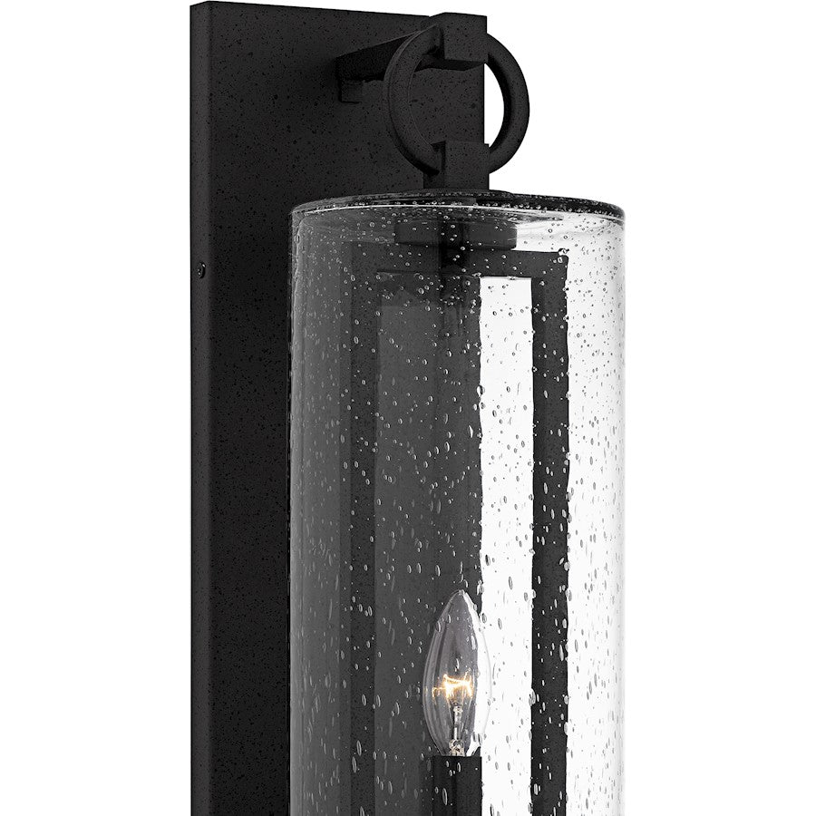 Redan 1Lt 22" Outdoor Lantern, Stone Black/Clear Seedy