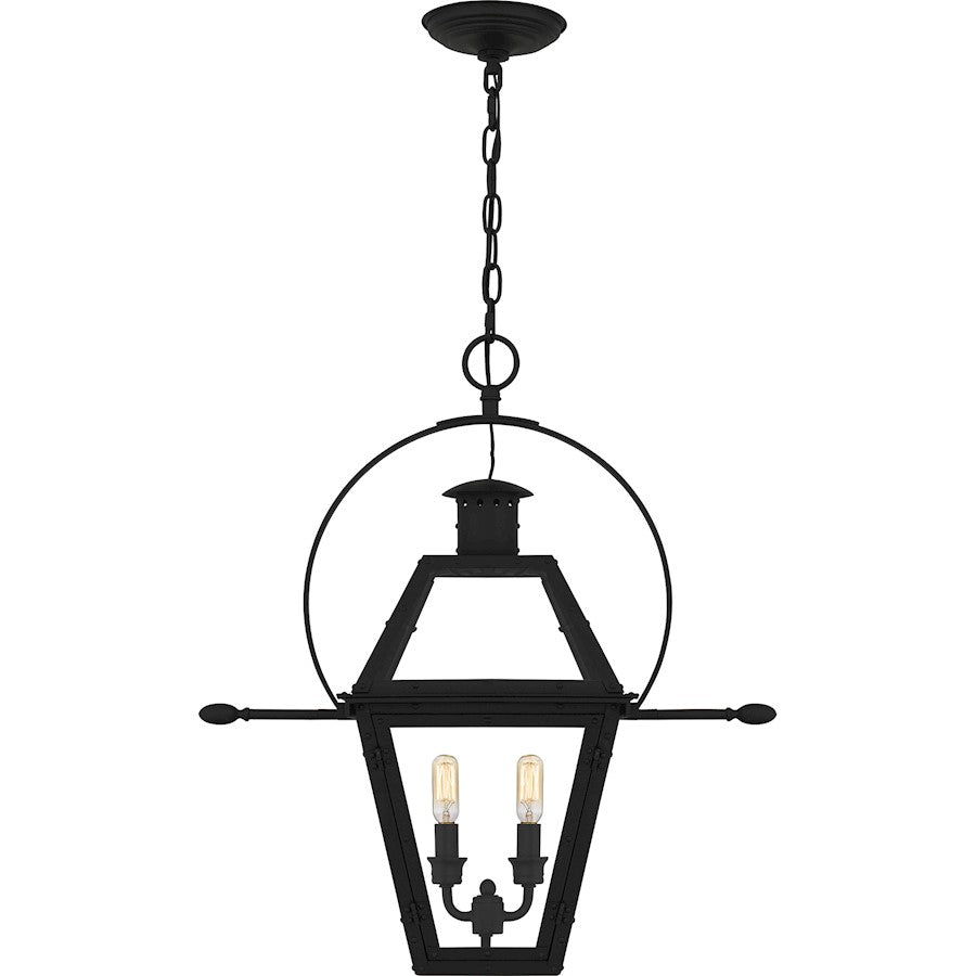 Rue De Royal 2Lt Outdoor Lantern, Black/Clear/Tempering Panel