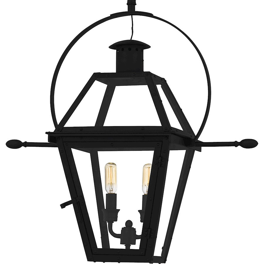 Rue De Royal 2Lt Outdoor Lantern, Black/Clear/Tempering Panel