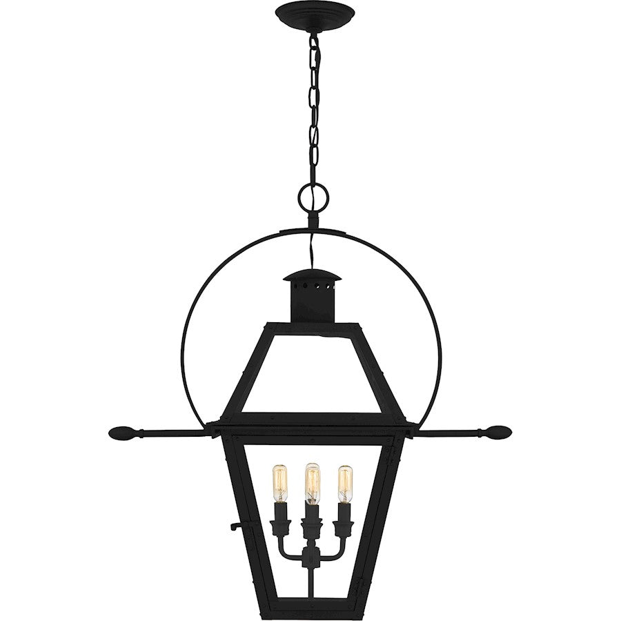 Rue De Royal 4Lt Outdoor Lantern, Black/Clear/Tempering