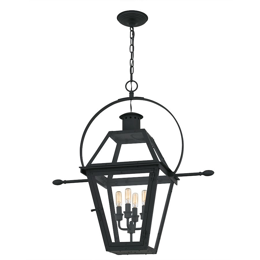 Rue De Royal 4Lt Outdoor Lantern, Black/Clear/Tempering