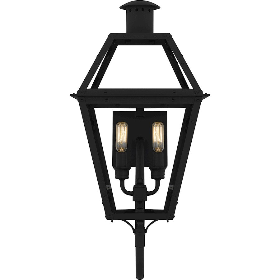 Rue De Royal 2Light Outdoor Lantern, Earth Black/Clear Glass