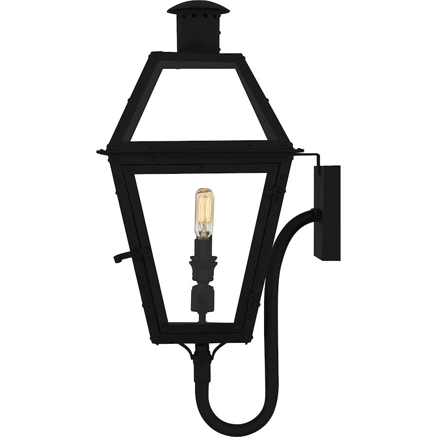 Rue De Royal 2Light Outdoor Lantern, Earth Black/Clear Glass
