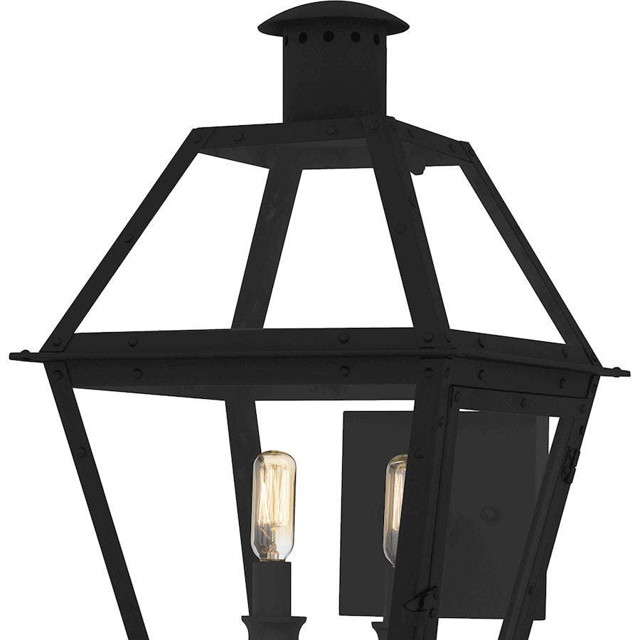 Rue De Royal 2Light Outdoor Lantern, Earth Black/Clear Glass
