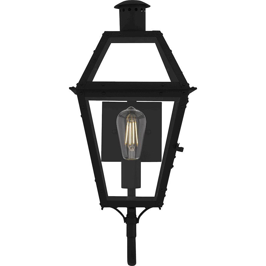 Rue De Royal 1Lt Outdoor Lantern, Black/Clear/Tempering