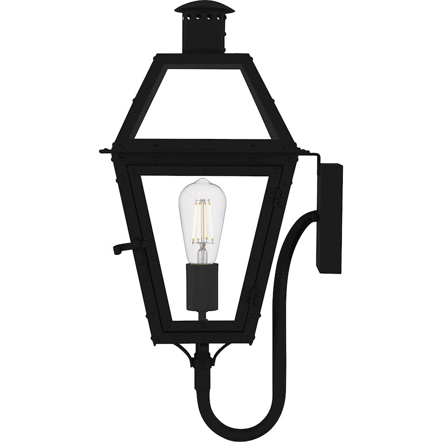 Rue De Royal 1Lt Outdoor Lantern, Black/Clear/Tempering