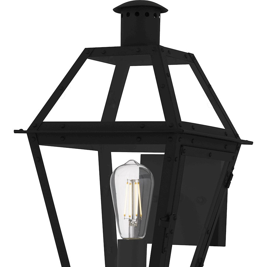 Rue De Royal 1Lt Outdoor Lantern, Black/Clear/Tempering
