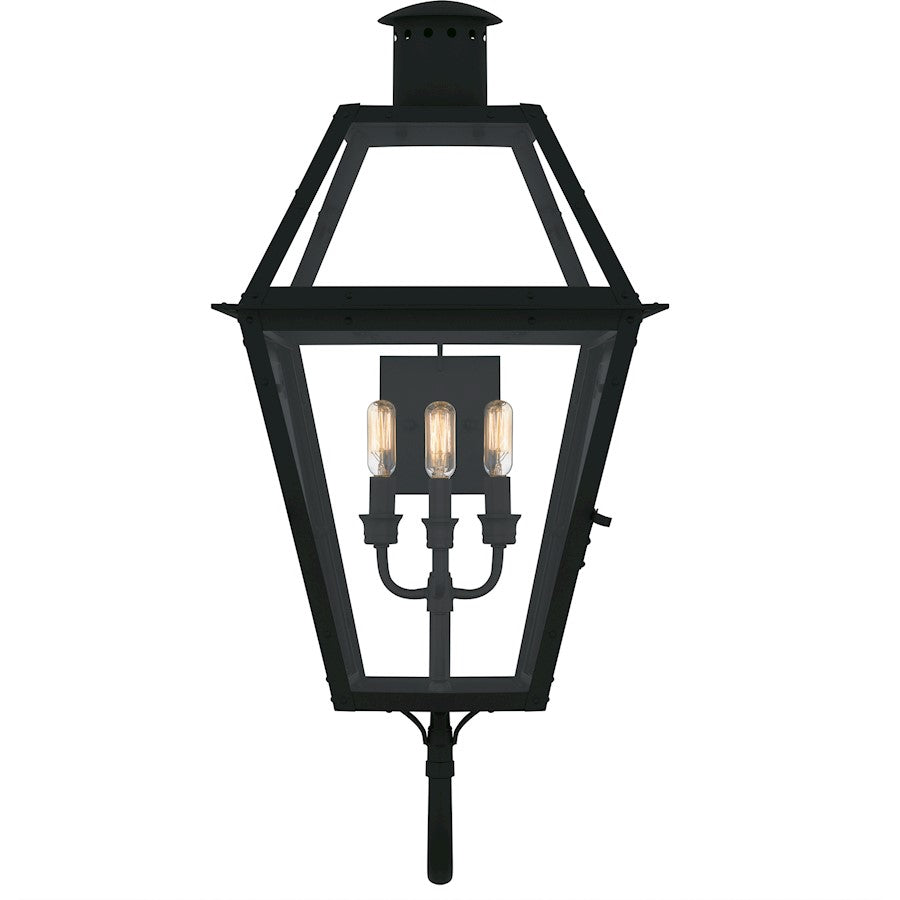 Rue De Royal 4Lt 30" Outdoor Lantern, Black/Clear/Tempering