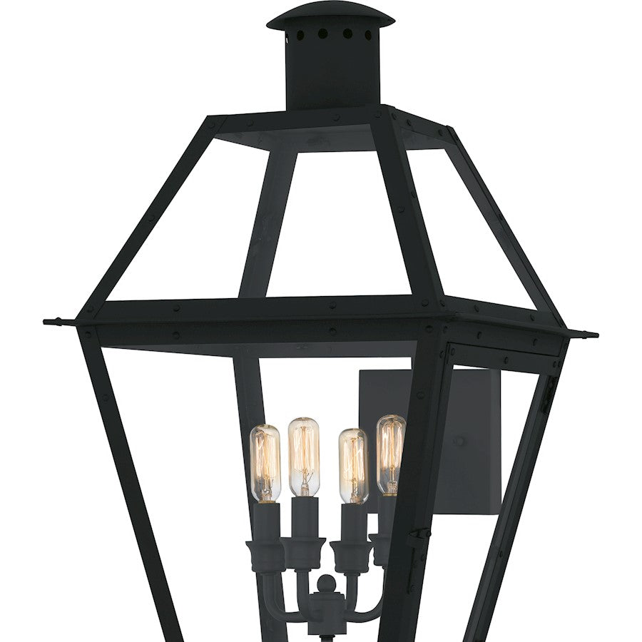 Rue De Royal 4Lt 30" Outdoor Lantern, Black/Clear/Tempering