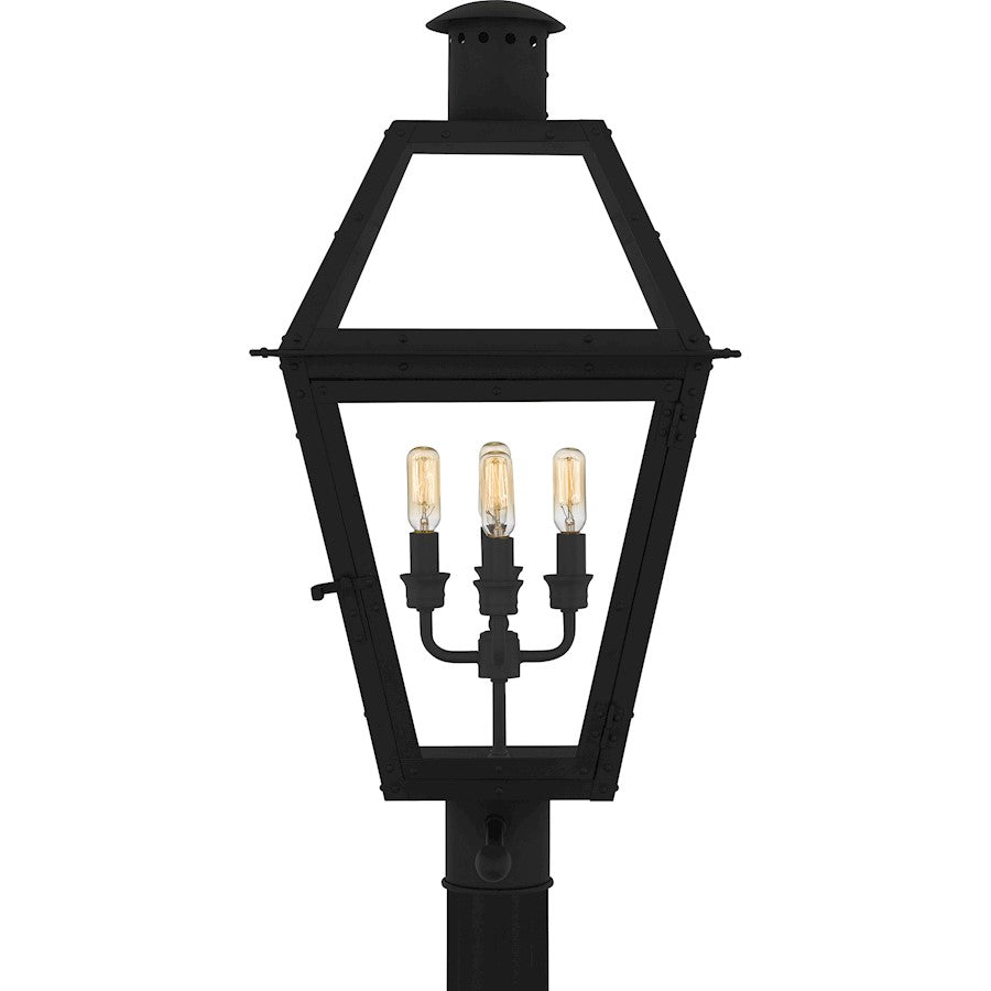 Rue De Royal 4Lt 26" Outdoor Lantern, Black/Clear/Tempering